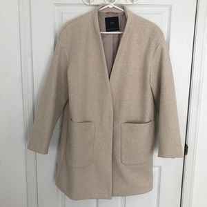 zara COAT with patch pockets, size S, in Beige